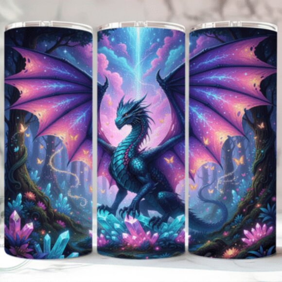 Colorful Creatures 20oz Sublimated Stainless Steel Tumbler with Lid & Straw - Picture 6 of 9